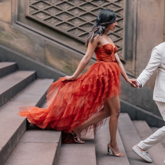 [NWOT] For Love and Lemons x REVOLVE Bustier Gown in Rust - Picture 1 of 10